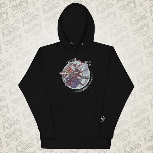 sweat à capuche unisexe : full moon vert militaire, 3xl